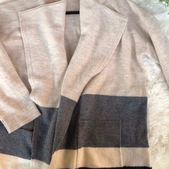 Madewell Meridian Sweater Coat Colorblock Wool - Picture 5 of 7